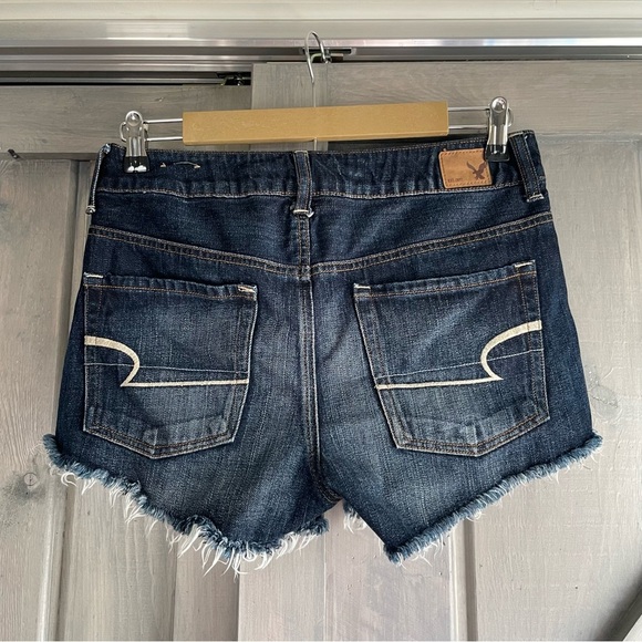 American Eagle Raw Hem‎ High-Rise Festival Denim Shorts Size 4 - Picture 1 of 5